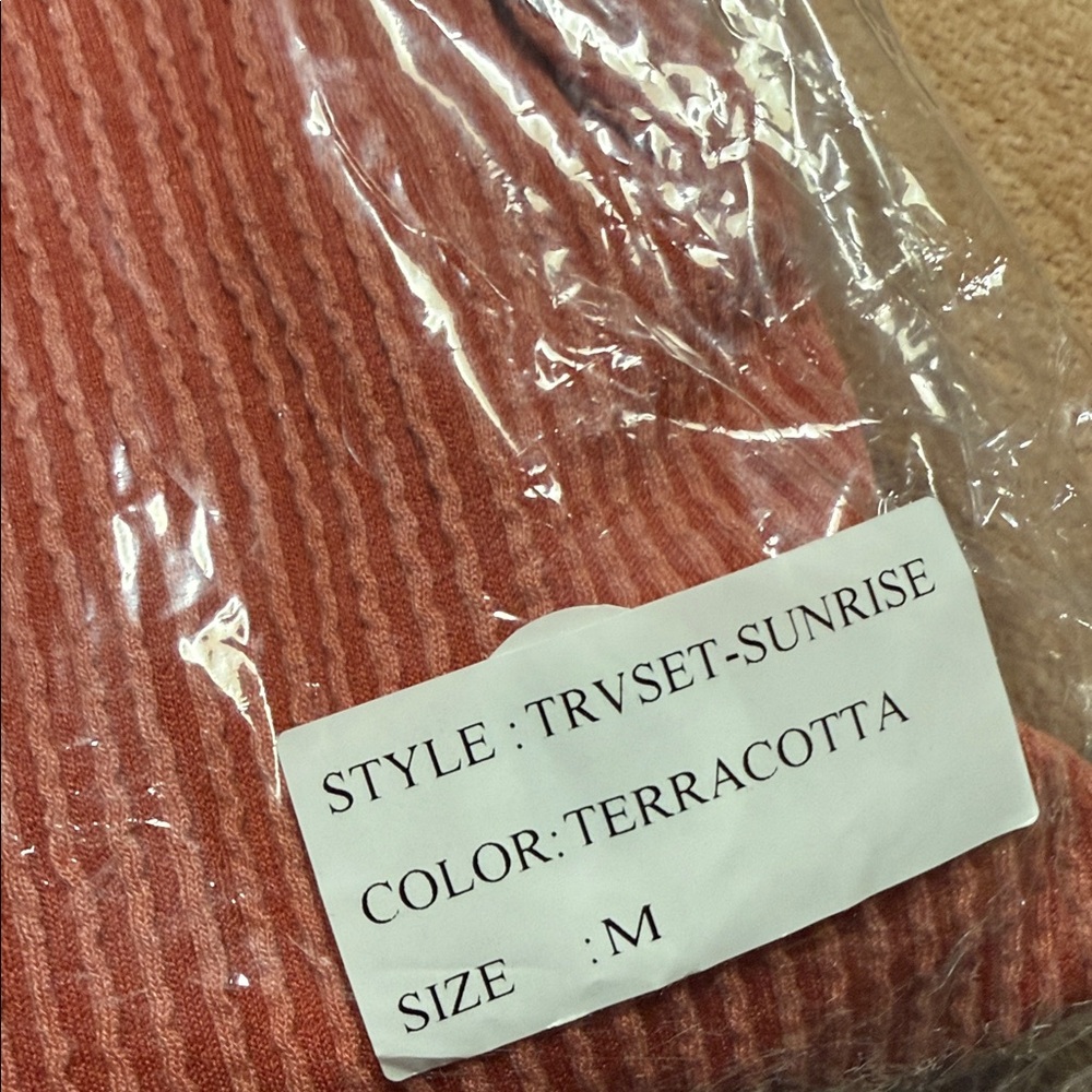 Travel set - Long Cardigan & Pants, wrinkle free nwt small, med & lg terracotta - Picture 7 of 7